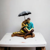 Couple Holding Umbrella Showpiece Idol for Gifting and Decor