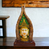 Unique Buddha face statue with classical art ( Material - Fiber )