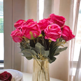 Artificial Dry rose bunch set of 2 ( Dark Pink )