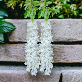 Artificial white star flower Vine for Home , Balcony decoration set of 2