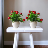 Artificial Forest Cherry Bonsai Plant with Plastic Pot (Set of 2)