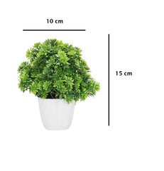 Artificial potted small indoor houseplants,small faux bushy plants (set of 2)